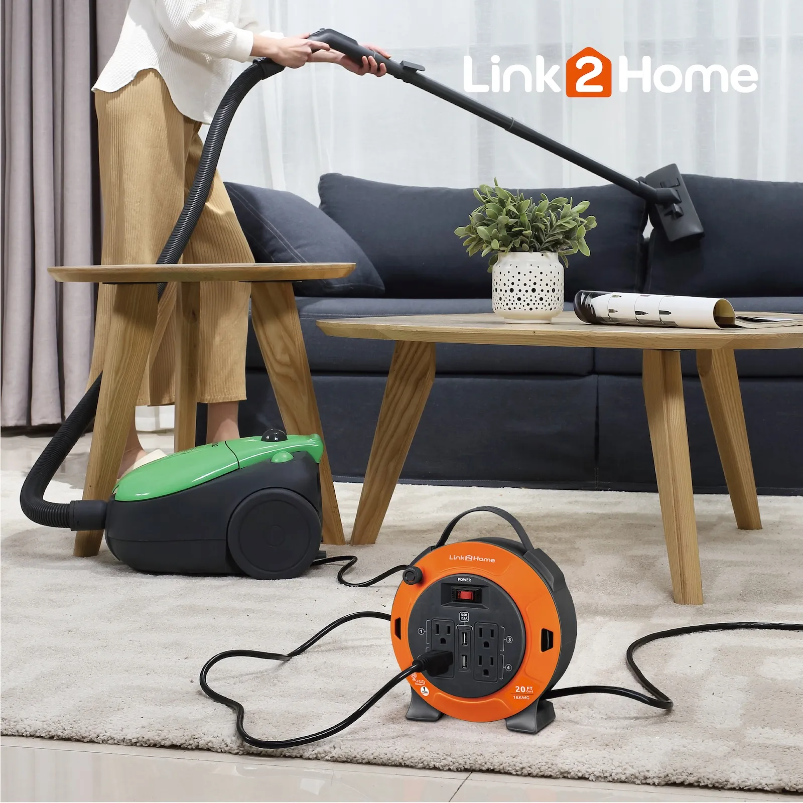 Link2Home - Cord Reel 20 ft. Extension