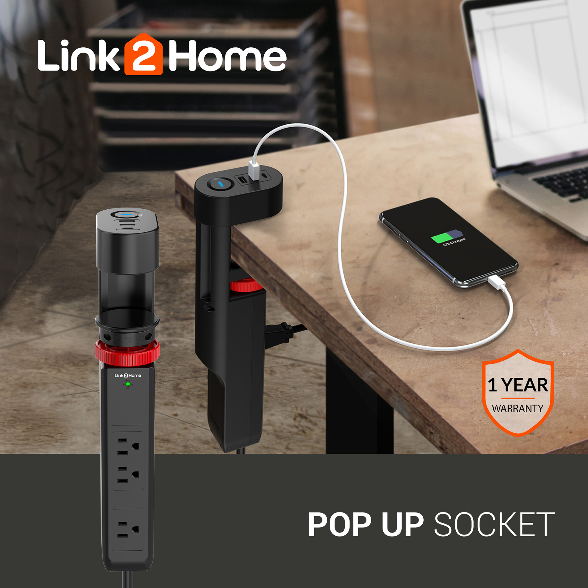 Link2Home - Cord Storage 3 ft. Extension