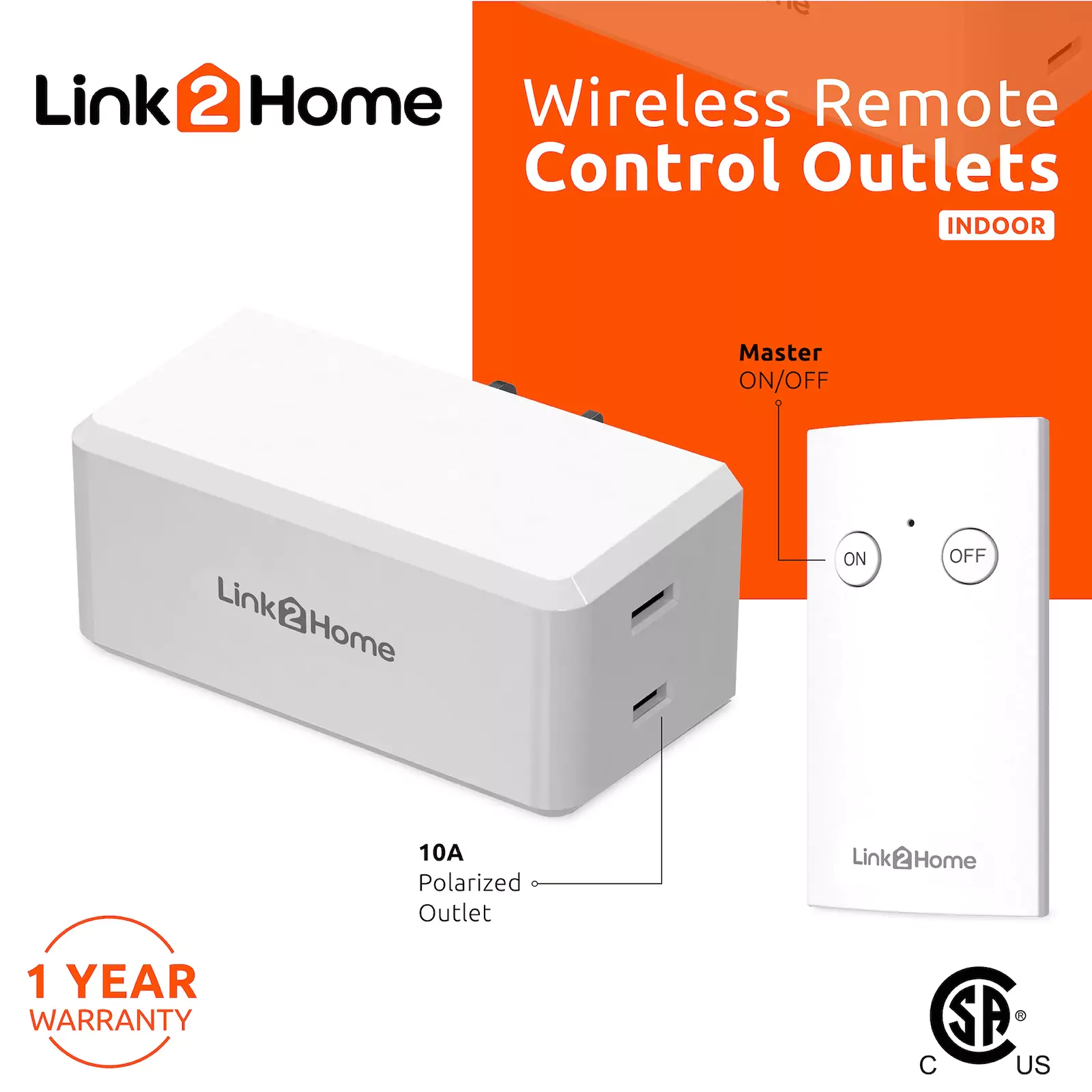 Link2Home - Wireless Remote Control Outlet Light Switch