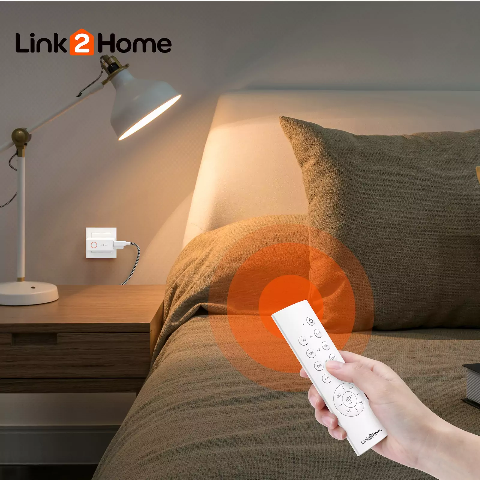 Link2Home - Wireless Remote Control Outlet Light Switch with Countdown Timer