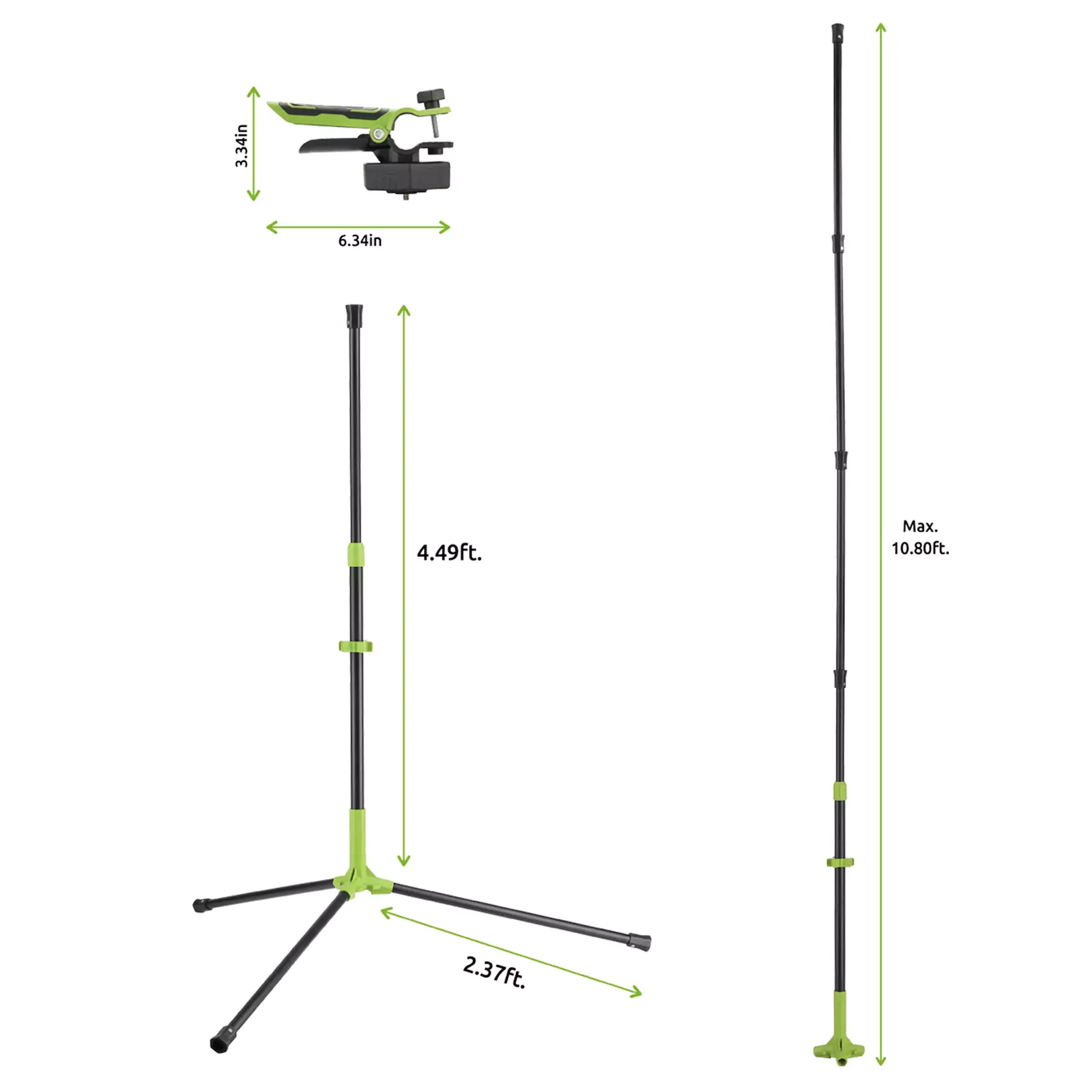 Link2Home - Telescopic Portable Tripod with 2 Clamps