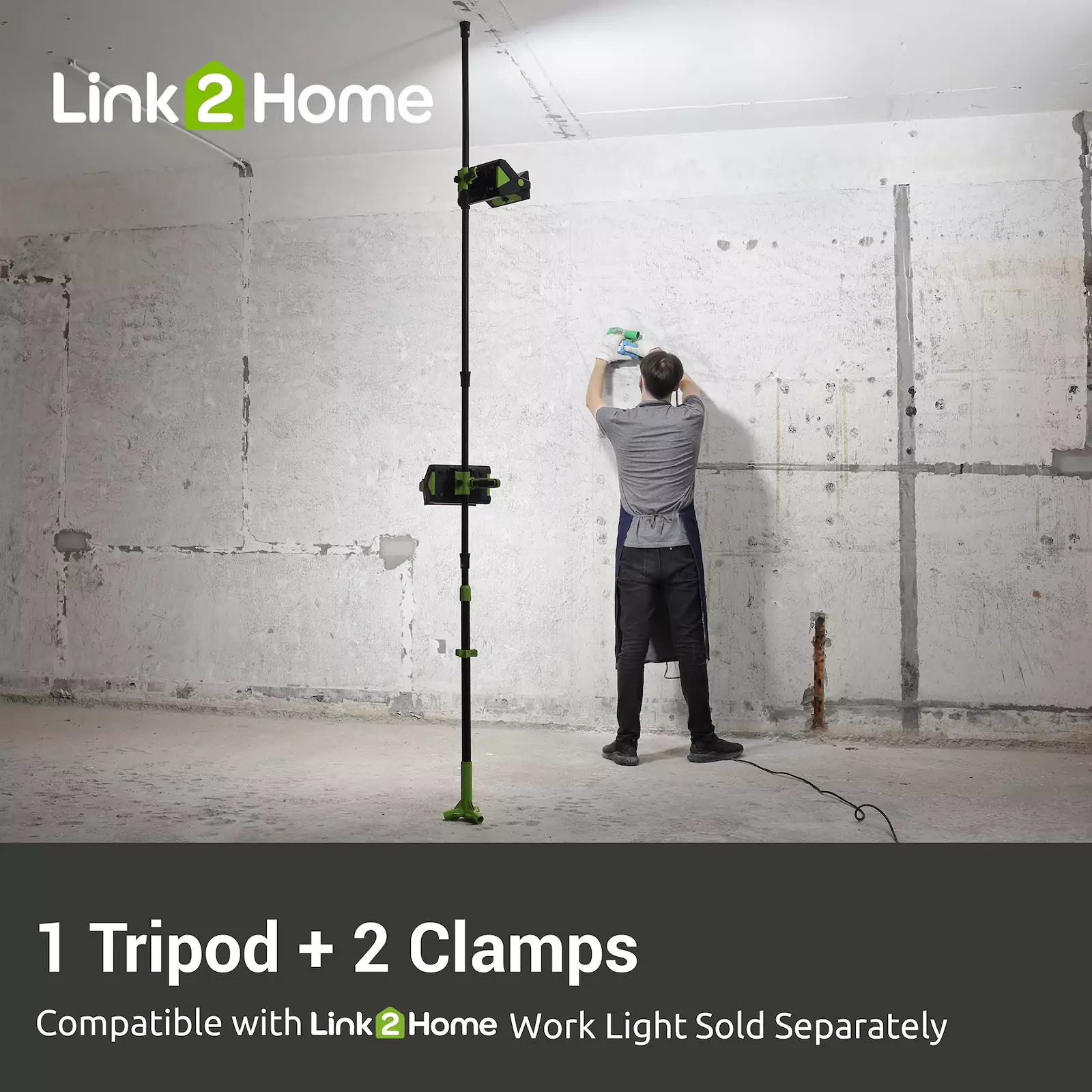 Link2Home - Telescopic Portable Tripod with 2 Clamps