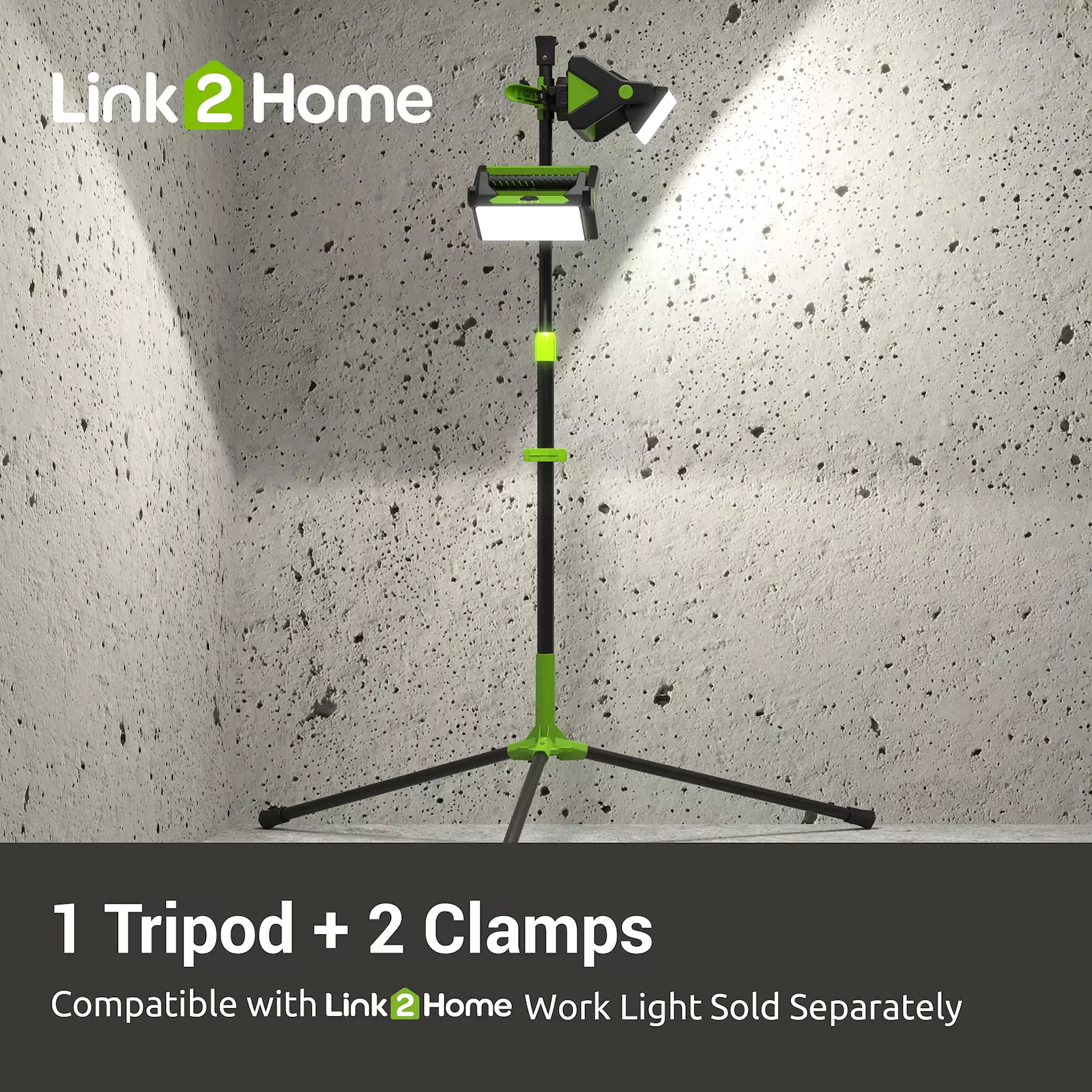 Link2Home - Telescopic Portable Tripod with 2 Clamps